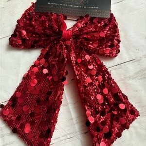Rachel Zoe Glittering Red Sequin Bow
